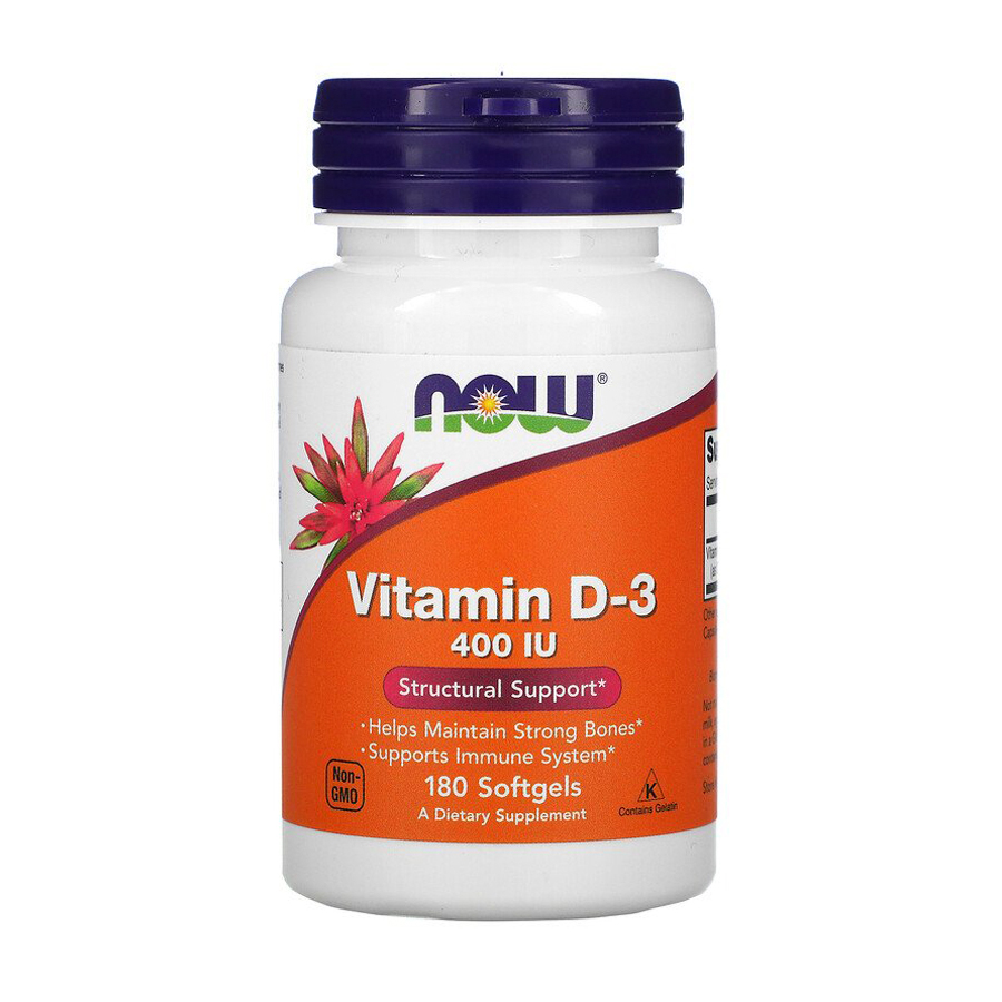Вітамін Д3 NOW Foods Vitamin D-3 400 MO, 180 капсул